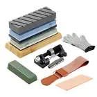 Whetstone Knife Sharpening Stone Water Wet Stone Set 400/1000/3000/8000 Grit AU