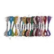 19Pcs Metallic Embroidery Skein Threads Multi-Color Embroidery Floss Embroidery