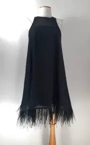 Aidan Mattox Swing Dress with Feathers Size M
