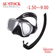 Prescription Near Sighted Myopia Scuba Diving face mask, dive goggles , Black