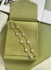 NEW! Van cleef arpels VCA 10 Motifs Alhambra Vintage 18K Mother Pearl Necklace
