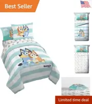Bluey & Bingo 5 Piece Twin Size Bed Set - Includes Comforter & Sheet Set - Su...