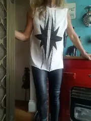 Sass & Bide "SOCIETY HIGH" Embellished Tee Tank Top sz XXS
