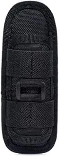 Torch Holster, 360 Degree Rotating Torch Bag with Belt Clip, Flashlights Holster, Flashlights Bag Belt for Outdoor, Hiking, Hunting, Camping, Nylon, 15 x 5.5 cm, Black