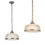 Edwin Decorative Pendant Light in Satin Chrome, Antique Brass