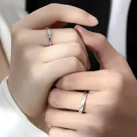 在飛比找momo購物網優惠-【MoonDy】戒指 純銀戒指 情侶對戒 結婚戒指 鑽石戒指