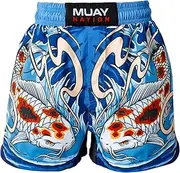 [MUAY NATION] Boxing MMA Muay Thai Shorts for Kids Children Youth (3-12 Years Old) Girls Boys Trunks Grappling Training Martial Arts