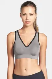 NWT Natori 735050 Yogi Racerback Underwire Bra 32D Grey Black Sporty