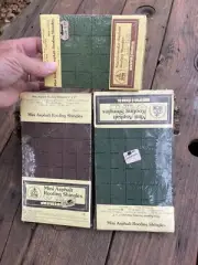 Vintage MINI BRICK & STONE CO. Granular Asphalt Roofing Shingles Green Lot of 3