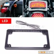 LED License Plate Frame Tag Cover Screw Caps 9 Light For Harley 7-3/16" x 4-1/4"
