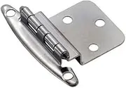 [Merriway] BH06002 Satin Nickel Amerock Style Self Close Face Frame Cabinet Hinge, 3/8-Inch - Pack of 2