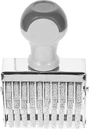 TEHAUX Roller Date Stamp, 12-Digits Rubber Number Roller Stamps, Handheld Rolling Number Stamper for Office, School, Warehouse