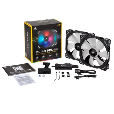 Corsair ML140 PRO RGB LED 140MM PWM Premium Magnetic Levitation Fan Twin Pack