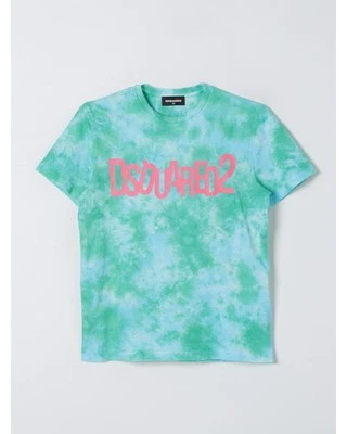 Dsquared2 TieDye Short Sleeve Crew Tee Kids Green T-Shirts