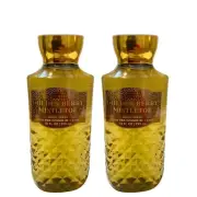 2pk Bath & Body Works GOLDEN BERRY MISTLETOE Shower Gel Body Wash FREE SHIP New