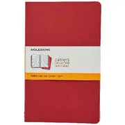 Moleskine Cahier Large Notebook Ruled 3 Pack Red