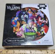 Disney Circle Of Villains Holographic 18” Diameter 200 Piece Jigsaw Puzzle NEW