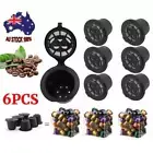 6PCS For Nespresso Maker Machine Refillable Reusable Coffee Filter Capsule Pods