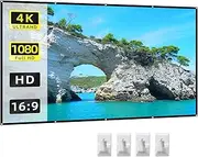 60 Inch Projector Screen 16:9 HD 4K Foldable Portable Sided Projection Anti-Crease Movie Screen Curtain with Hooks for Indoor Home Theater Office Meeting Multicolor319 60-Inch