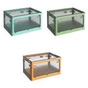 54L Storage Containers Plastic 5 Side Open Organizer Box Transparent Stacked