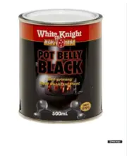 White Knight High Temp Pot Belly Black Heat Resistant Paint 500ml
