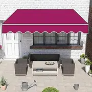 Replacement Awning Fabric 16x12ft/12x10ft/10x8ft/8x5ft/6.6x5ft Exterior Awning Canopy Cover Door Window Sunshade Canopy Cloth Waterproof Polyester Sun Shade Shelter Canvas(Rose,3.5x3m/12x10ft)