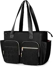 Prokva Teacher Tote Bag with Laptop Compartment, Large Teacher Utility Bag for Women Work and Teacher Supplies