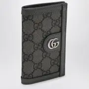 [GUCCI] Grey/black card holder in GG supreme One size Black