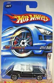 2006 Hot Wheels #21 First Editions 21/38 '69 CAMARO Black Variant w/5Sp Variant
