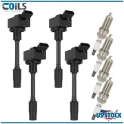 4 Ignition Coil & Spark Plug Fit For Lexus NX200t NX300 RC200t RC300 2.0L l4 (for: Lexus)