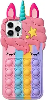[Asgens] Pop Bubbles Case for iPhone 14 Pro Max, Cute Lovely Cartoon Unicorn Rainbow Pop Shockproof Silicone Soft Phone Case for Apple iPhone 14 Pro Max 7,6 inch