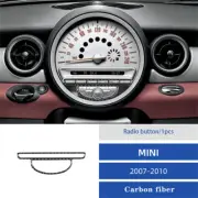 Carbon Fiber Radio Center Control Trim Cover For BMW Mini Cooper R55 2007-2010 (for: Mini)