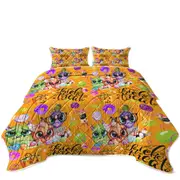 Cute Lil Monsters Halloween Pattern Coverlet