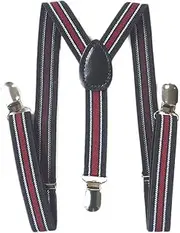 [LQALYNLQ] Kids Boys Girls Fashion Print Pattern Adjustable Elastic Suspenders Y-Shaped Clip On Unisex Kid Braces