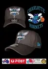 CHARLOTTE HORNETS NBA NEW ERA 9FORTY GREY SNAPBACK A FRAME CAP HAT LA NY NFL MBL