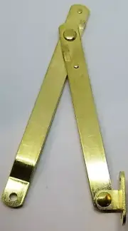 Pair (2) Brass Plated Steel DROP FRONT DESK LID STAYS hinges mailbox trunk chest