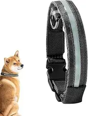 LED Collar, LED Light Up Dog Collar, Rechargeable Flashing LED Dog Collar Light, Lighted Dog Collar for Puppies, Small, Medium Dogs and Pets Yongbao