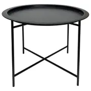Willow & Silk 47cm Round Iron Home/Office Side/Coffee Table/Furniture/Decor BLK