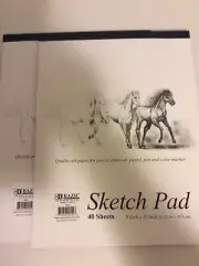 2 Sketch Pads 40 Sheets Each 9”X12” Total 80 Sheets NEW