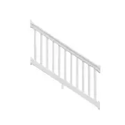 Weatherables Stair Railing H42" x W96" Brackets Vinyl Coated Structural White