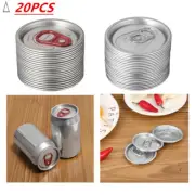 20Pcs Food Can Lid Soda Beverage Can Cover Universal Cola Lids with Pulling,Ring