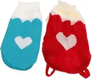 JOINPAYA 2 Pack Small Pet Dog Sweaters Knitted Turtleneck Warm Vest for Cats Dogs for Winter