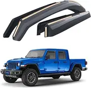 [Goodyear] Shatterproof in-Channel Window Deflectors for Jeep Gladiator 2020-2022, Rain Guards, Window Visors for Cars, Vent Deflector, Car Accessories, 4 pcs - GY007736