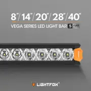 Lightfox 8" 14" 20" 28" 40" Osram LED Light Bar Single Row Flood Beam Offroad