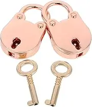 Tofficu 2Set Mini Antique Padlock Travel Locks with Keys Compact Metal Suitcase Lock for Backpack Jewelry Box and More Lightweight Durable Easy to Use