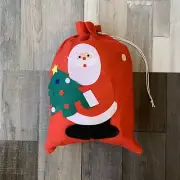 Santa Christmas Felt Drawstring Gift Storage Bag