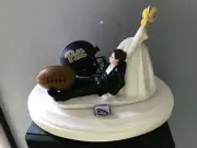 Pitt Panthers Cake Topper Bride Groom Wedding day College Funny Football Theme
