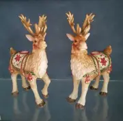 Fitz & Floyd Father Christmas Reindeer Candlestick Holder New