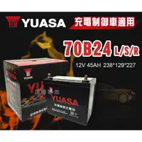 在飛比找蝦皮購物優惠-【茂勝電池】YUASA 湯淺 70B24L/S/R 免加水 