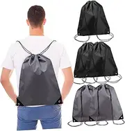 BESTYASH 6Pcs Sports Drawstring Backpacks Large Capacity Sackpack for Outdoor Activities Gym Hiking Lightweight and Splashproof for Men and Women